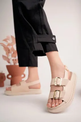 Orthopedic Beige Women Comfort Sandal