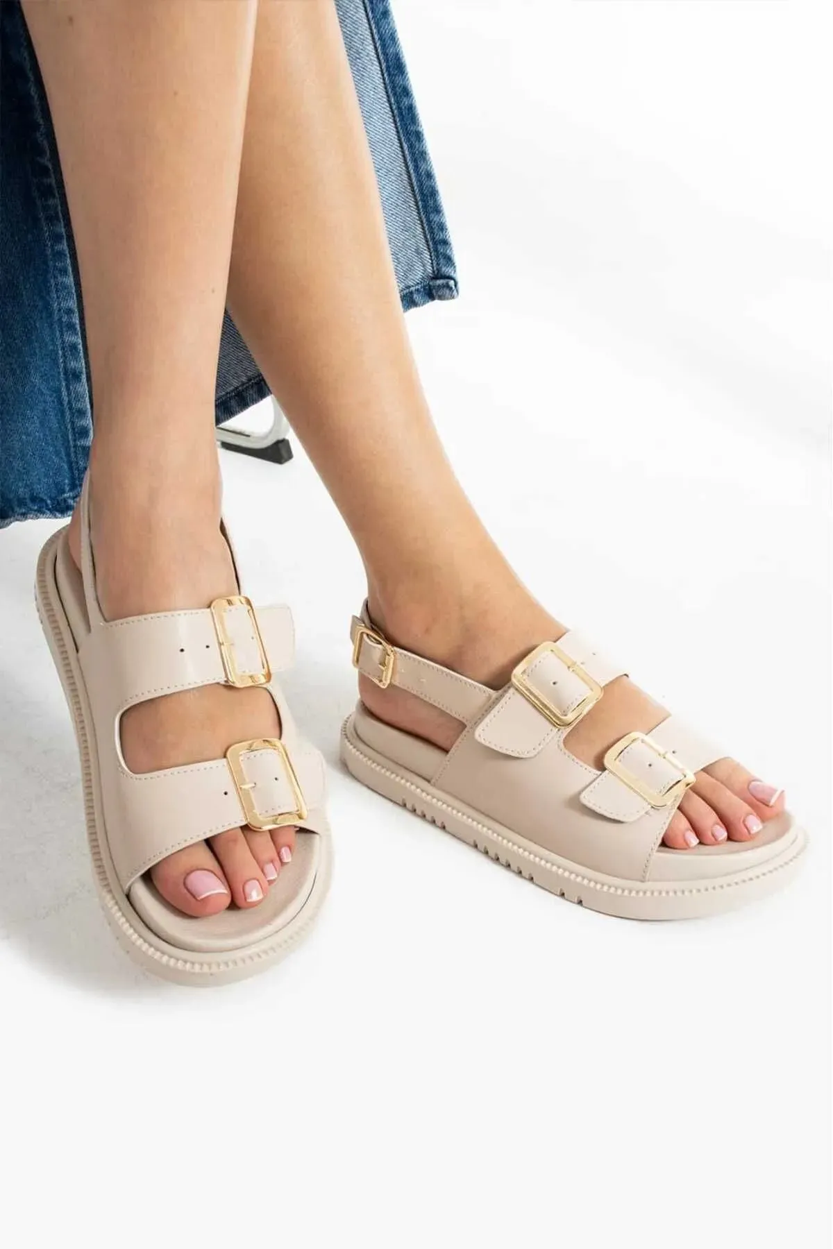 Orthopedic Beige Women Comfort Sandal