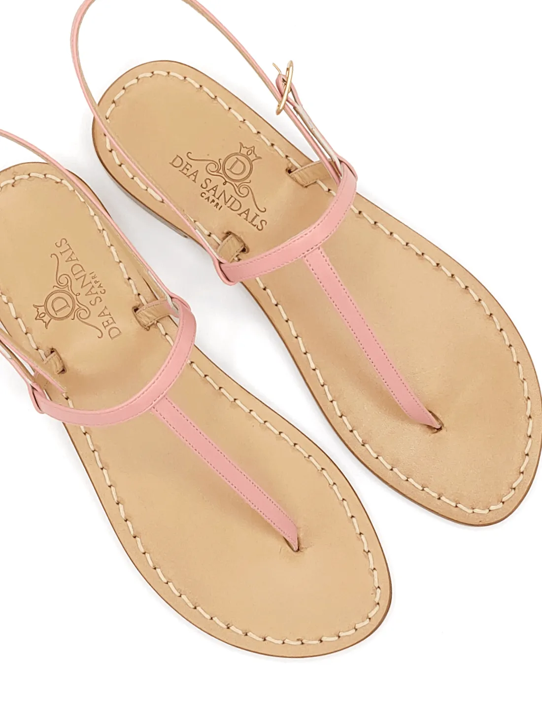 PINK LEATHER CAPRI SANDALS (ART. 222ROSA)