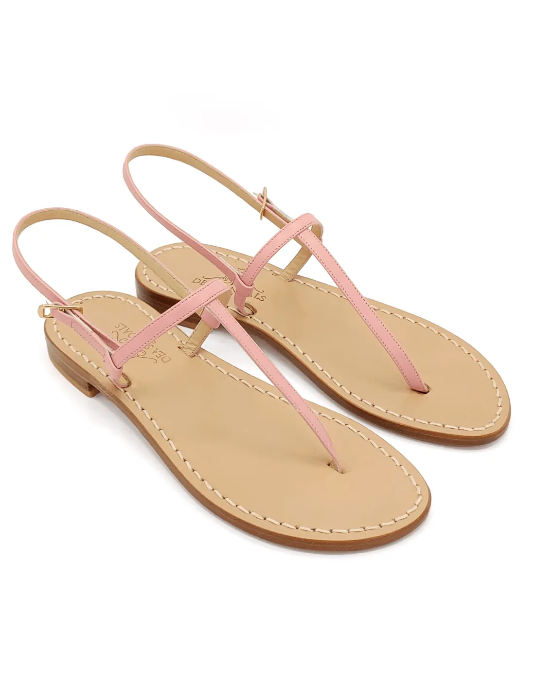 PINK LEATHER CAPRI SANDALS (ART. 222ROSA)