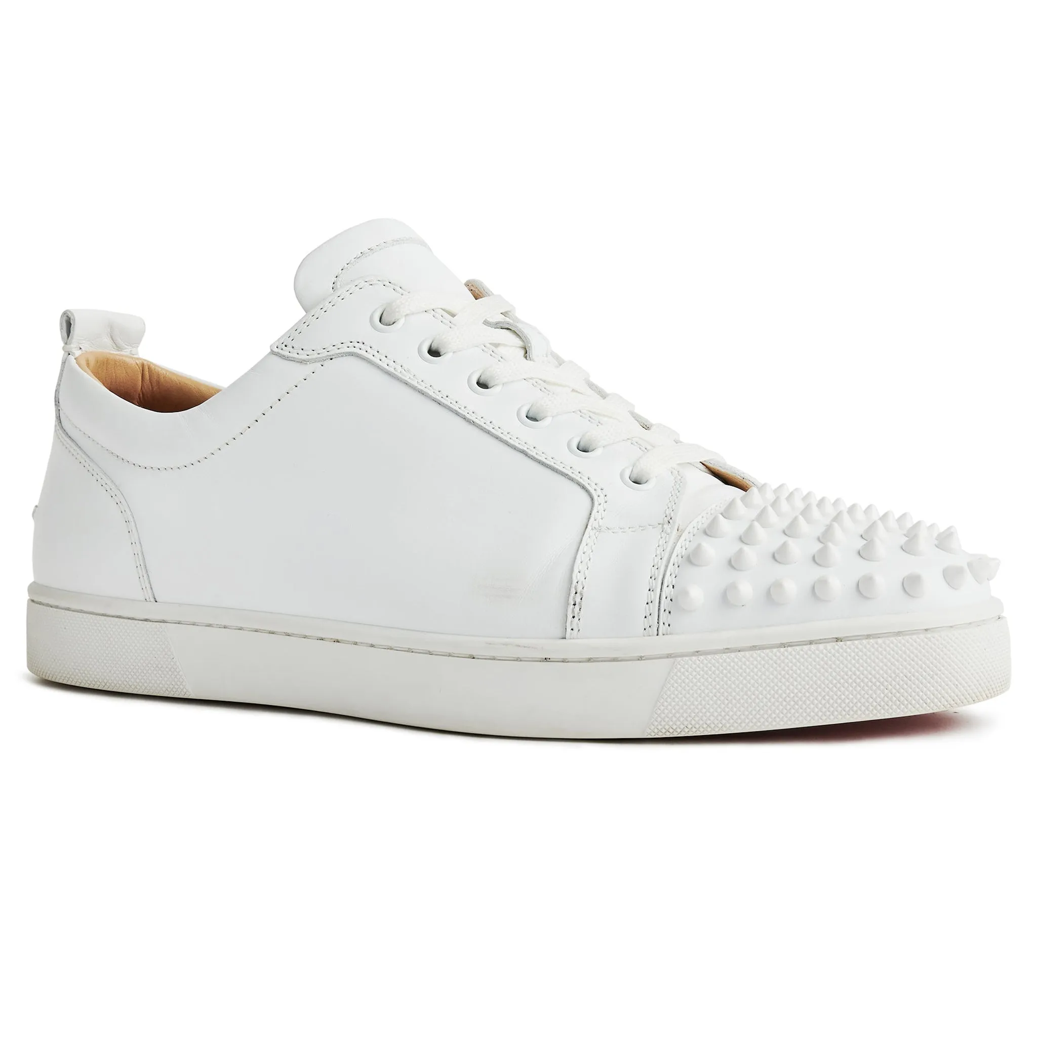 Preloved - Christian Louboutin Louis Junior Spikes Leather White