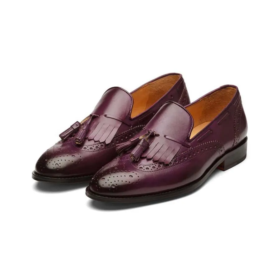 Purple Kiltie Tassel Loafers