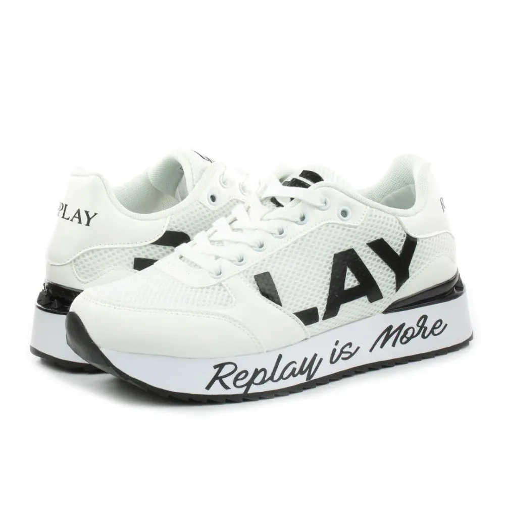 REPLAY Penny Mesh Women Sneakers RS630097T-WHTBLK