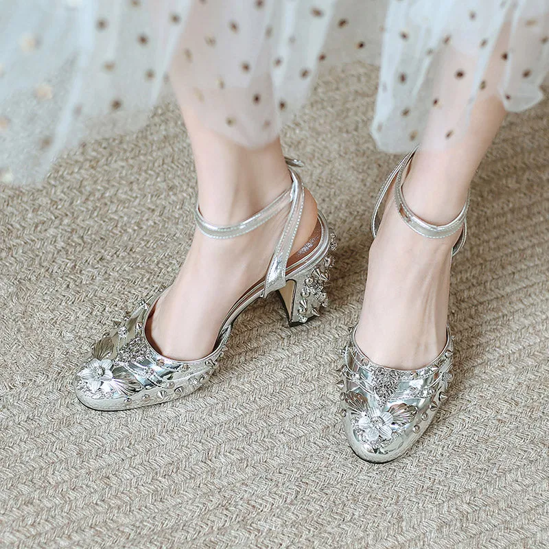 Retro Rivet Gem Heels