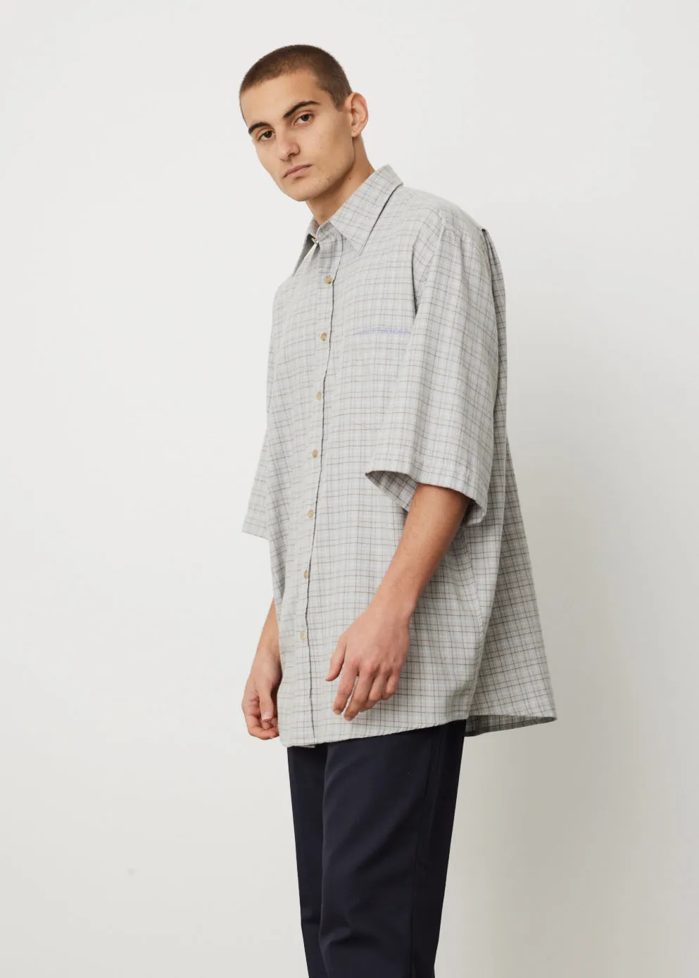 Sandros Short Sleeve Windowpane Shirt