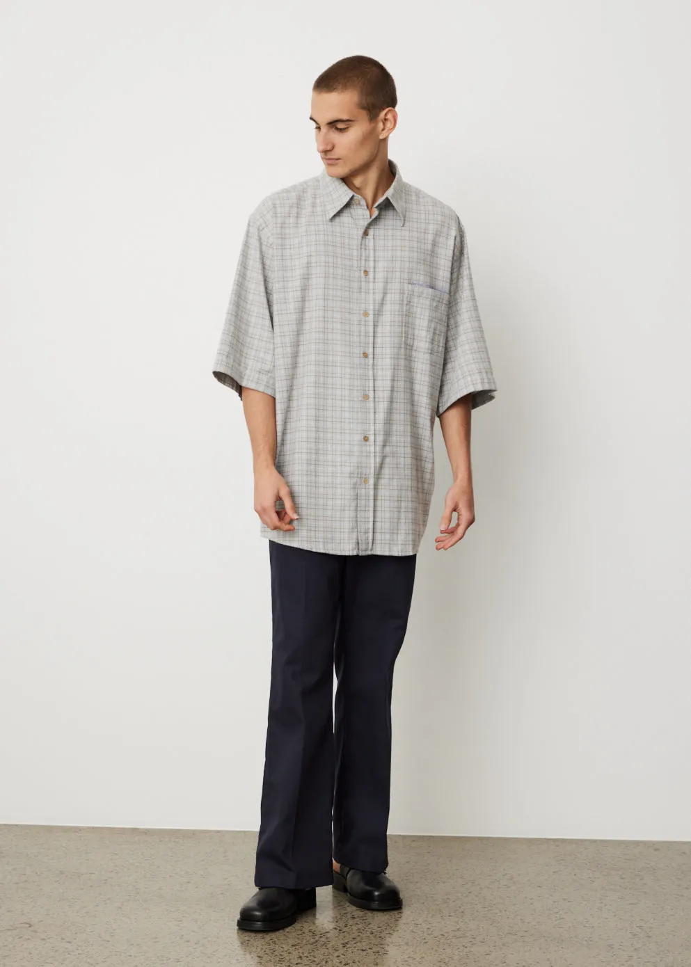 Sandros Short Sleeve Windowpane Shirt