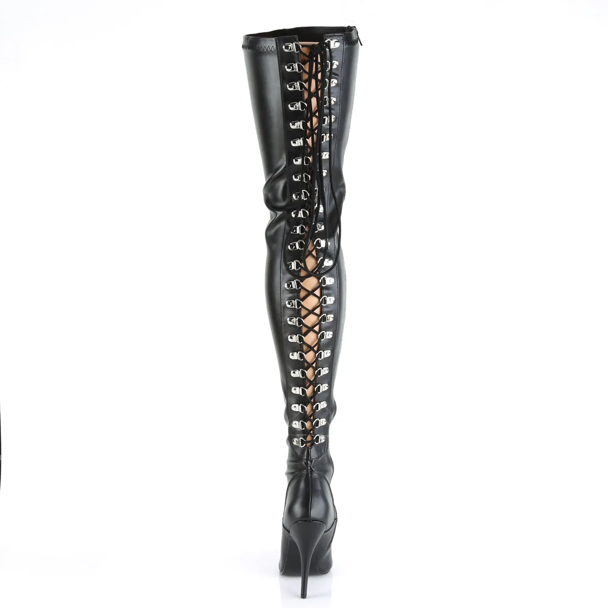 SEDUCE-3063 Pleasers Thigh Boots 5" Heel Black Fetish Thigh Boots