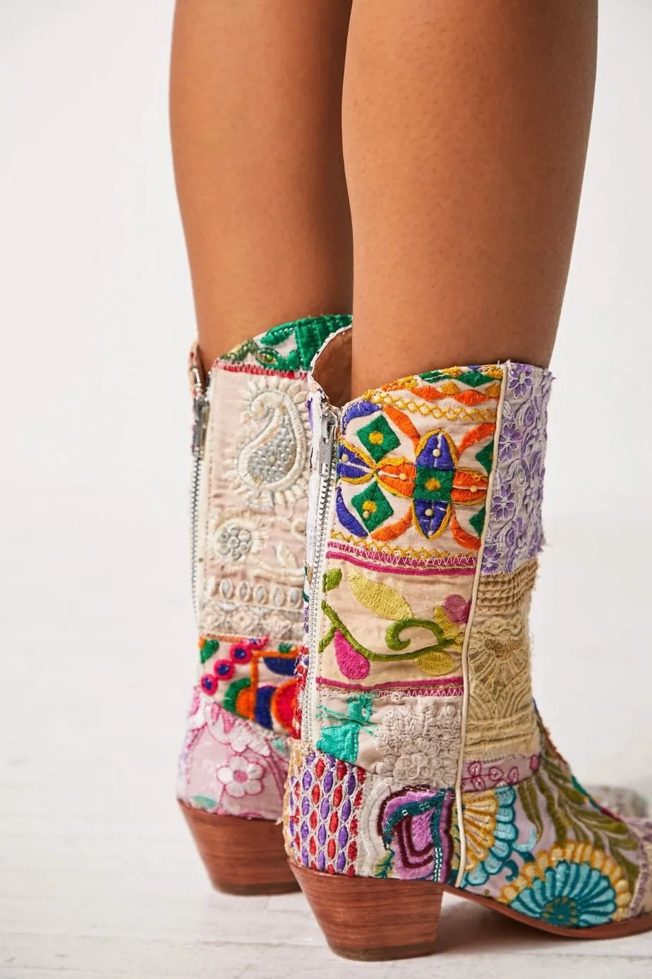 SELINA PATCHWORK WESTERN BOOTS X FREE PEOPLE