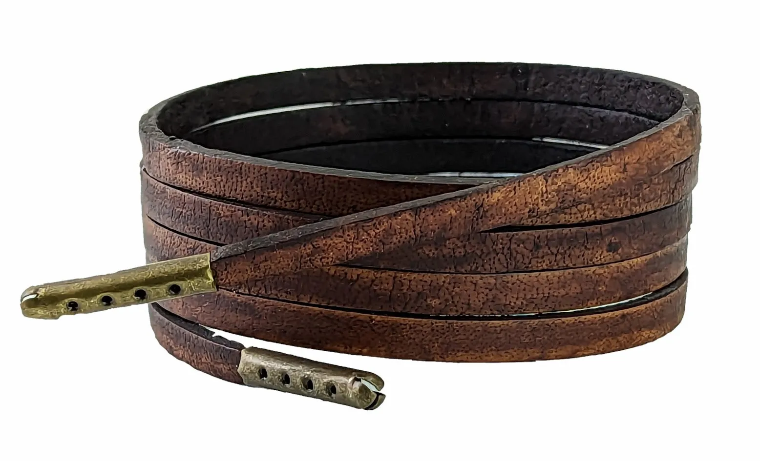 Shoelaces & Boot Laces Brown 5 mm flat Leather