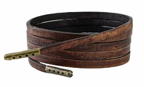 Shoelaces & Boot Laces Brown 5 mm flat Leather