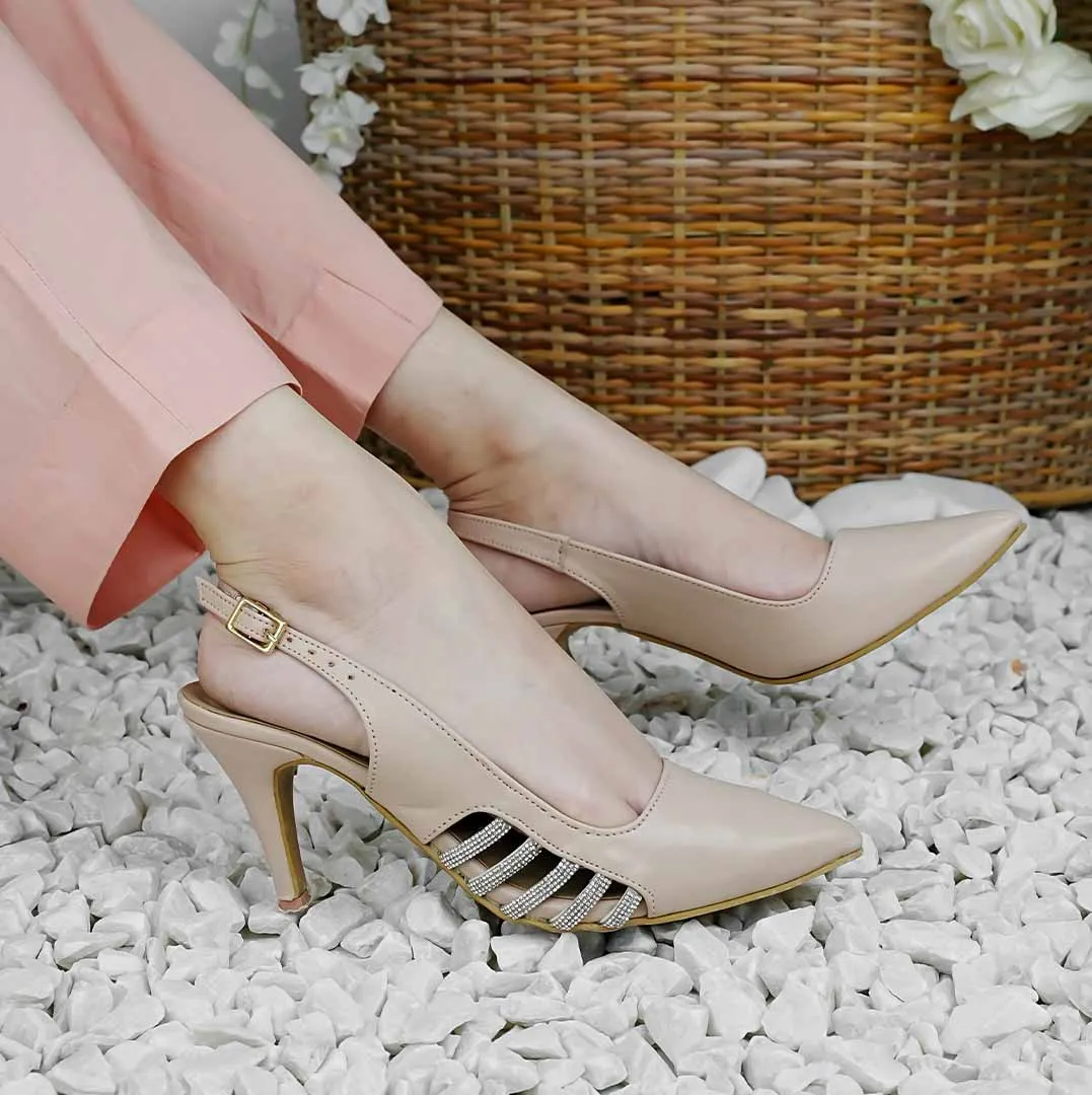 Side Stripe Heels Pink