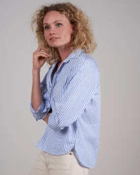 silvio woven button up - blue and white stripe