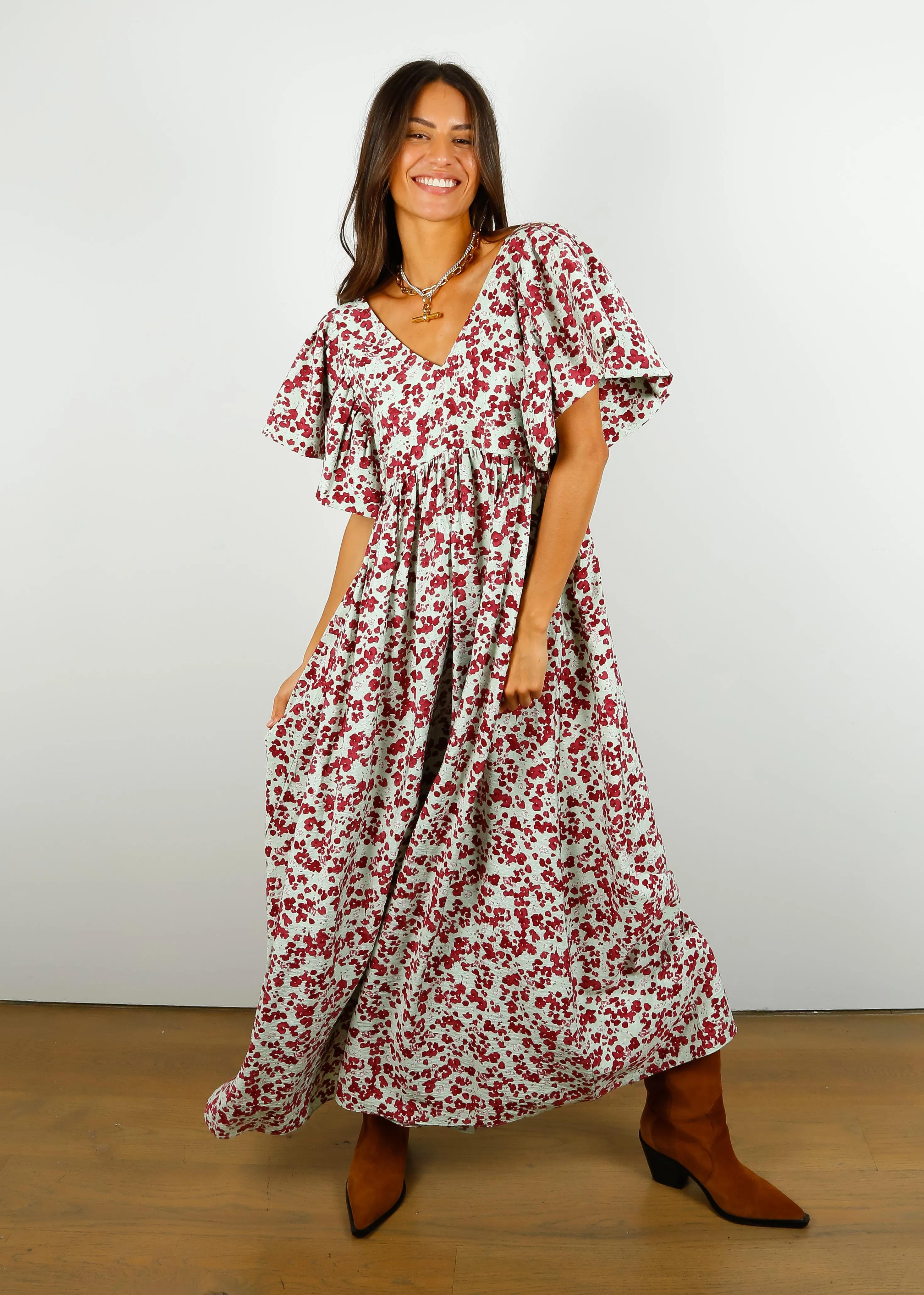 SLF Alicia Maxi Gown in Aqua Foam