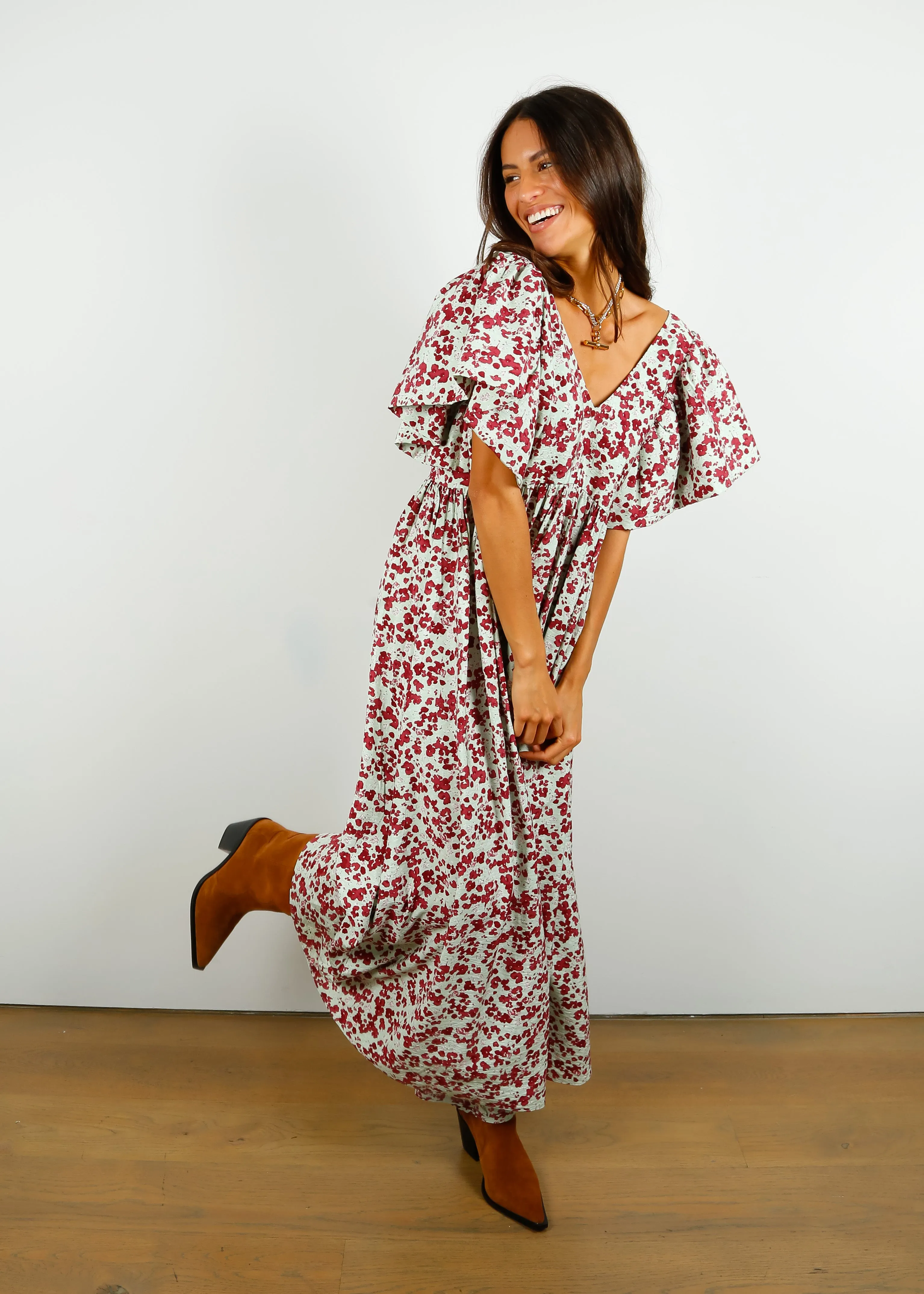 SLF Alicia Maxi Gown in Aqua Foam