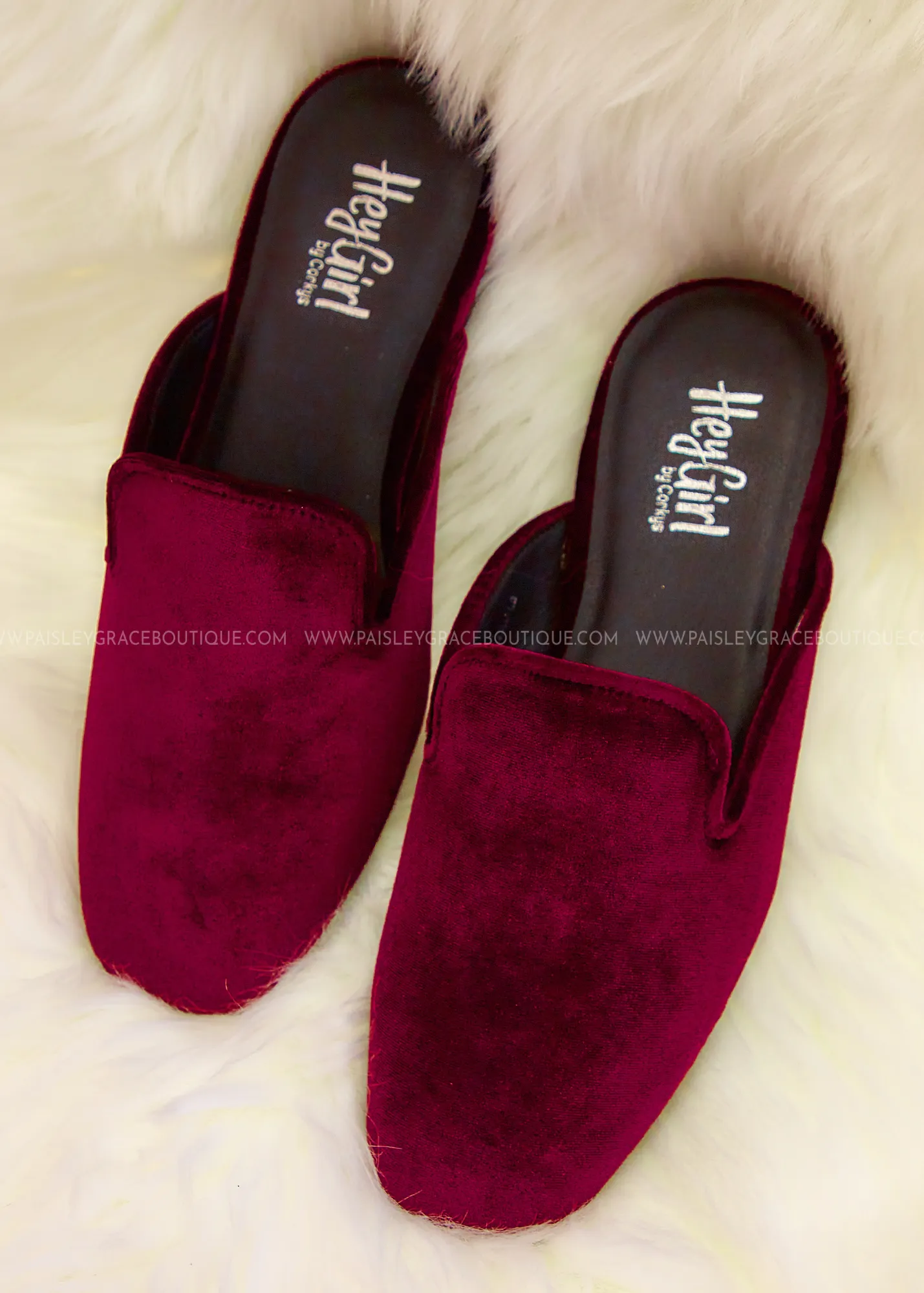 Spotlight Slip-On Mule by Corkys - Burgundy Velvet - FINAL SALE