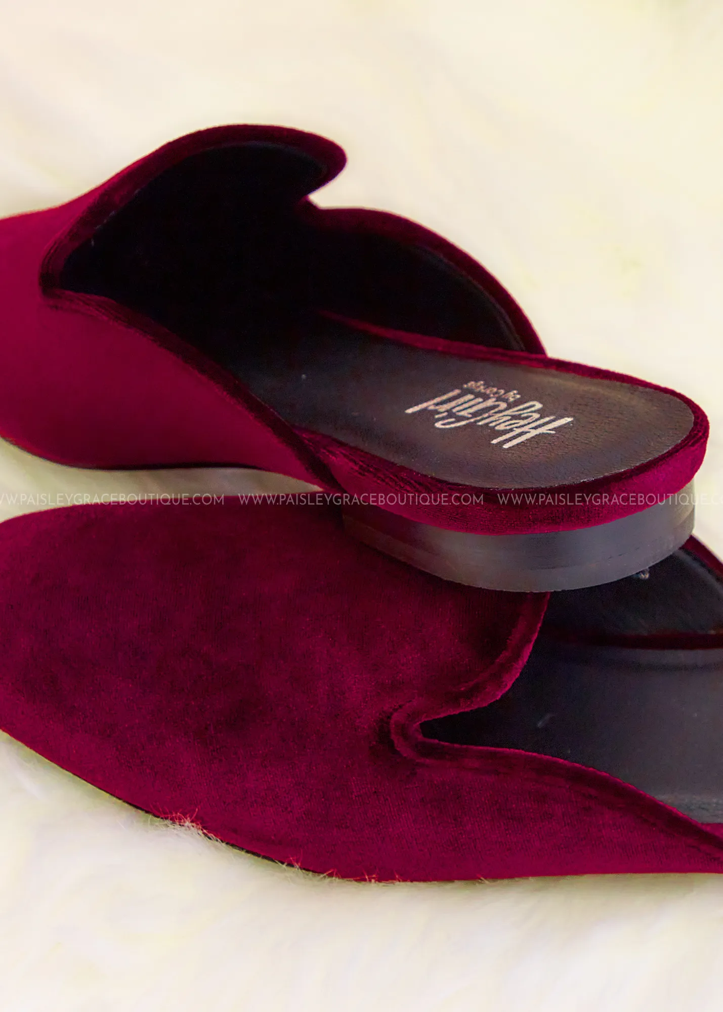 Spotlight Slip-On Mule by Corkys - Burgundy Velvet - FINAL SALE