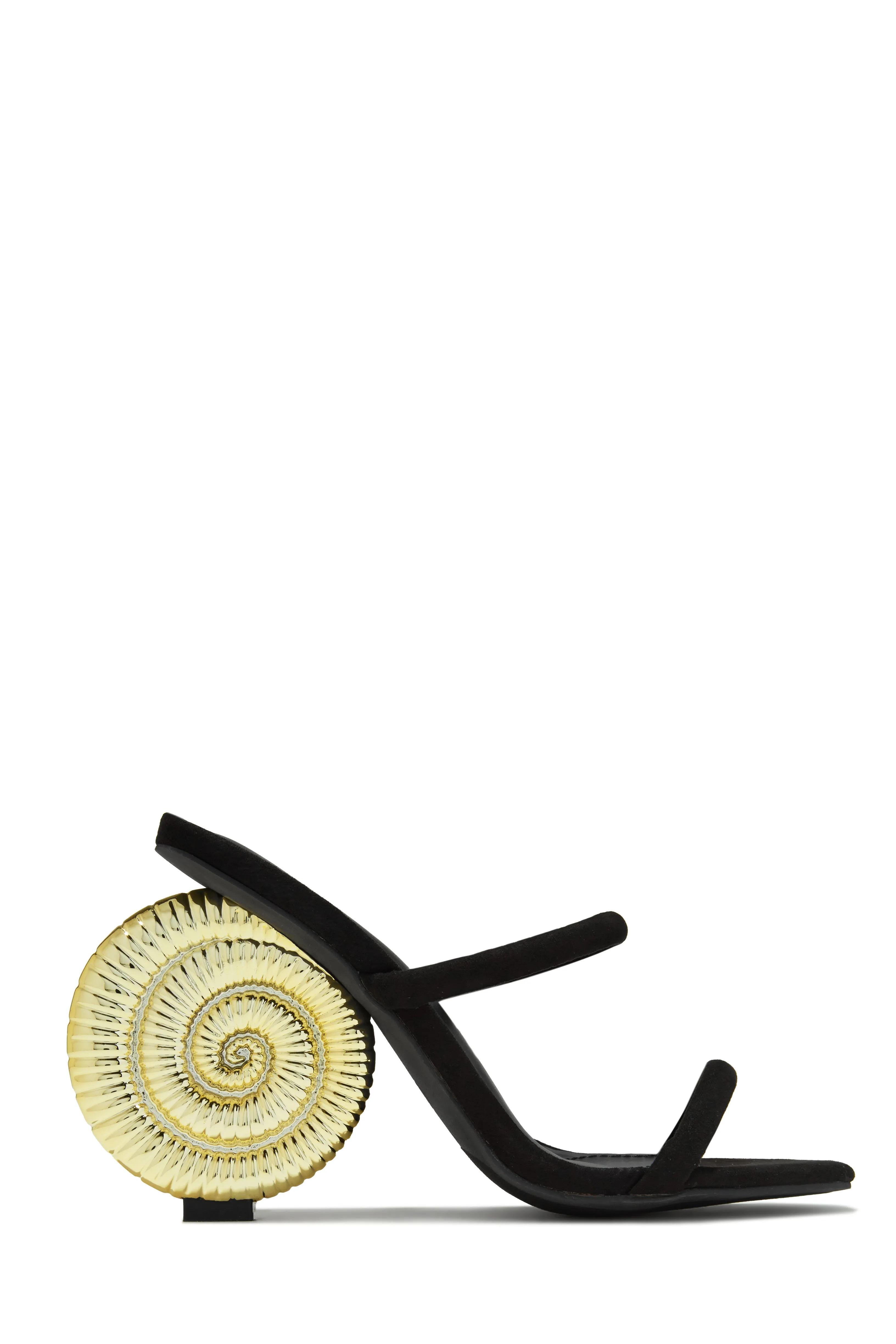 Sunset Waves Sea Shell Mule Heels - Black