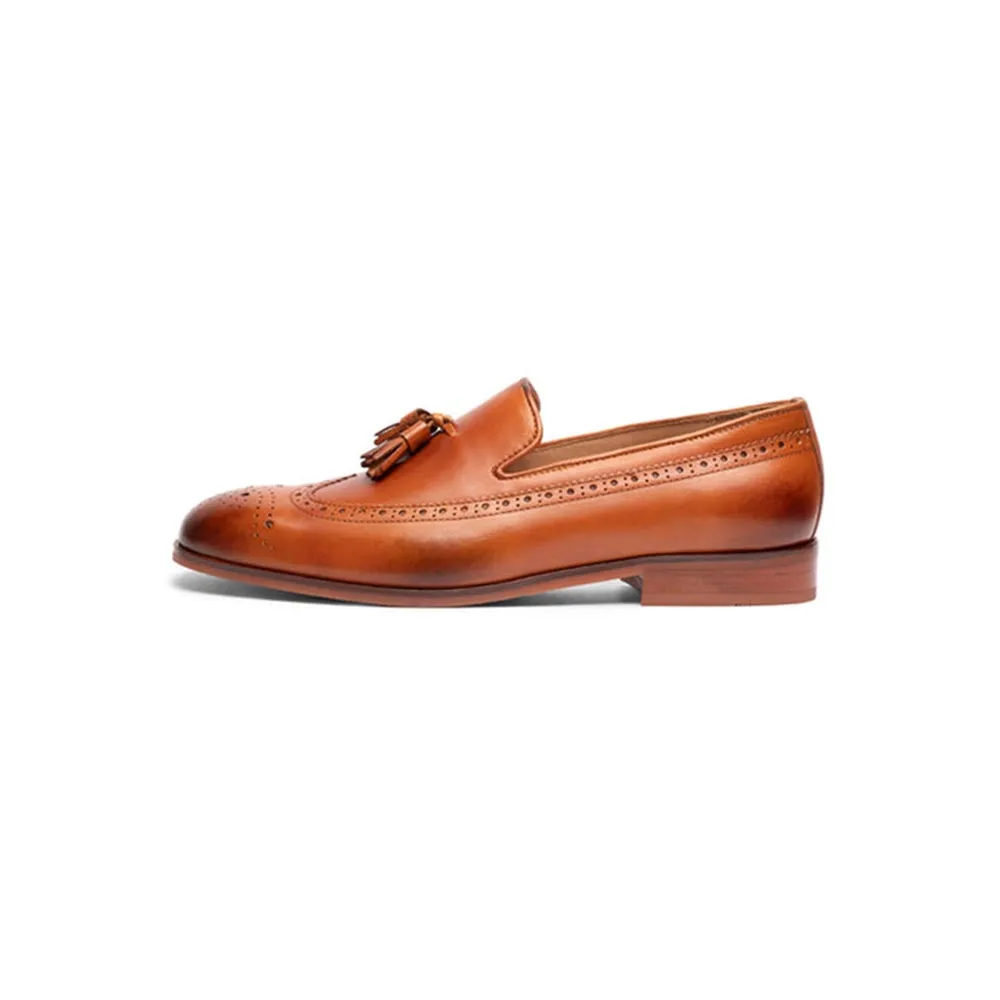 Tan Longwing Tassel Loafers