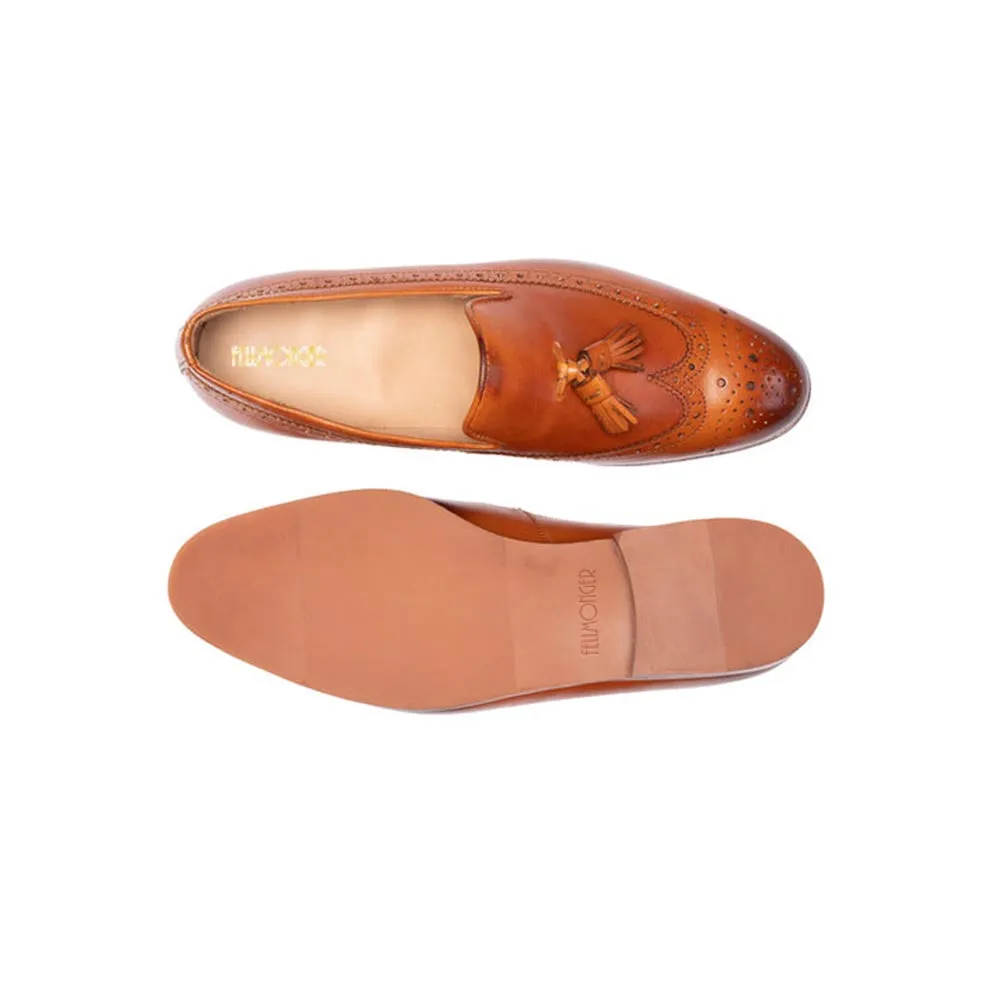 Tan Longwing Tassel Loafers