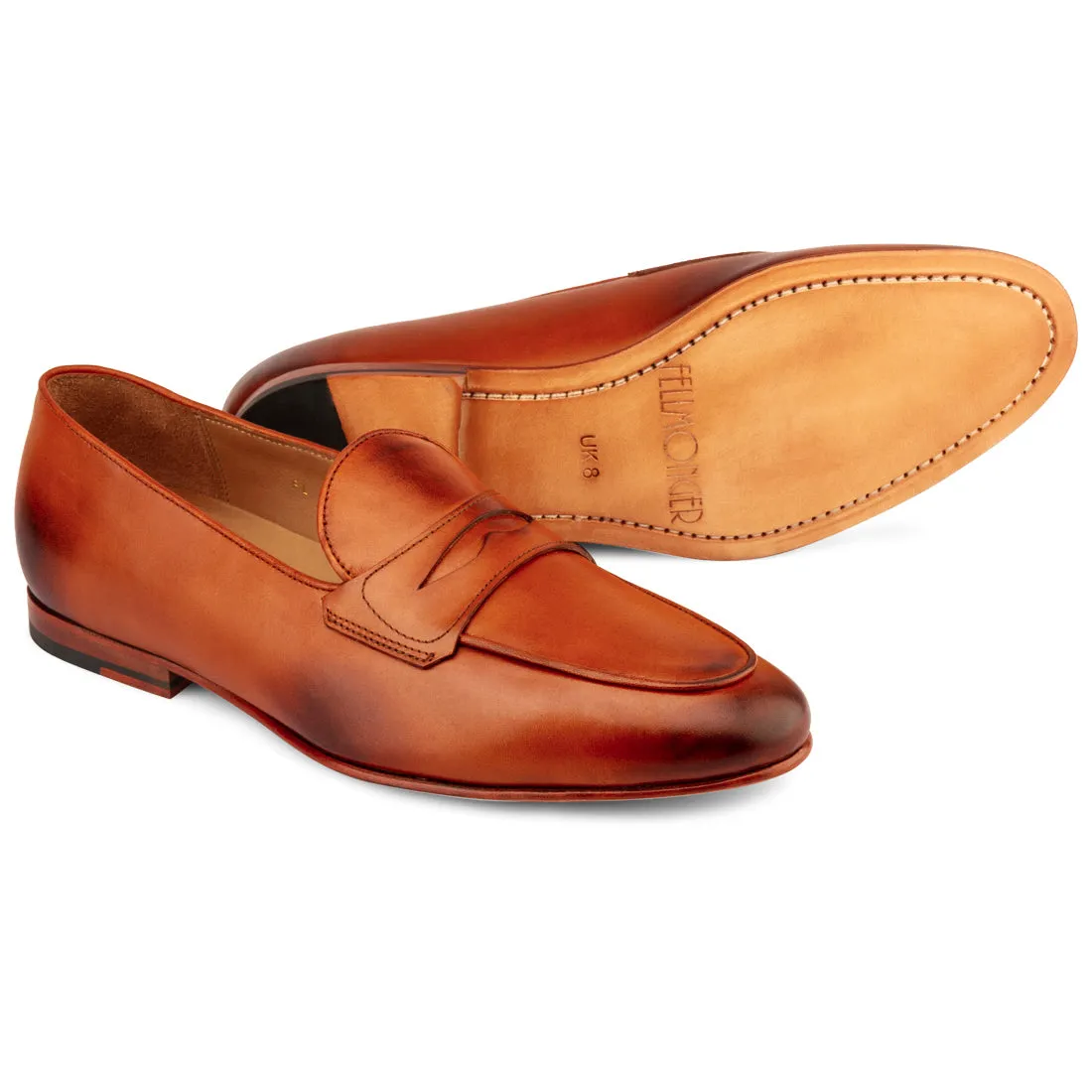 Tan Penny Belgian Loafers