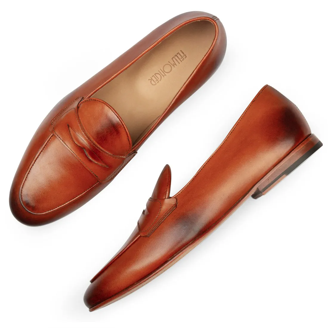 Tan Penny Belgian Loafers