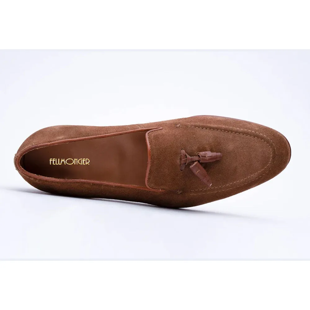 Tan Suede Contrast Tassel Loafers