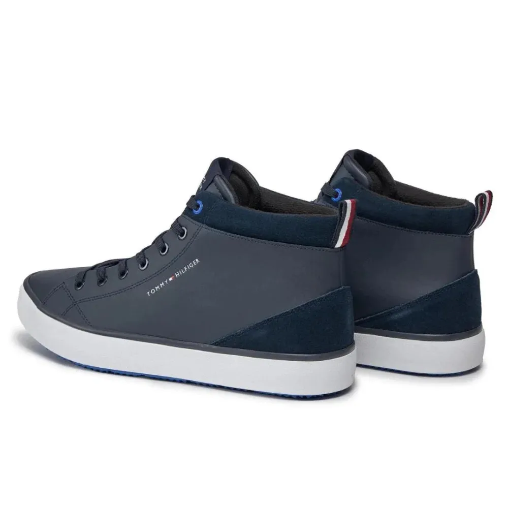 Tommy Hilfiger TH Hi Vulc Cleat LTH Mix Sneaker Men - NVY