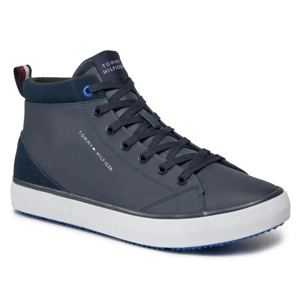 Tommy Hilfiger TH Hi Vulc Cleat LTH Mix Sneaker Men - NVY