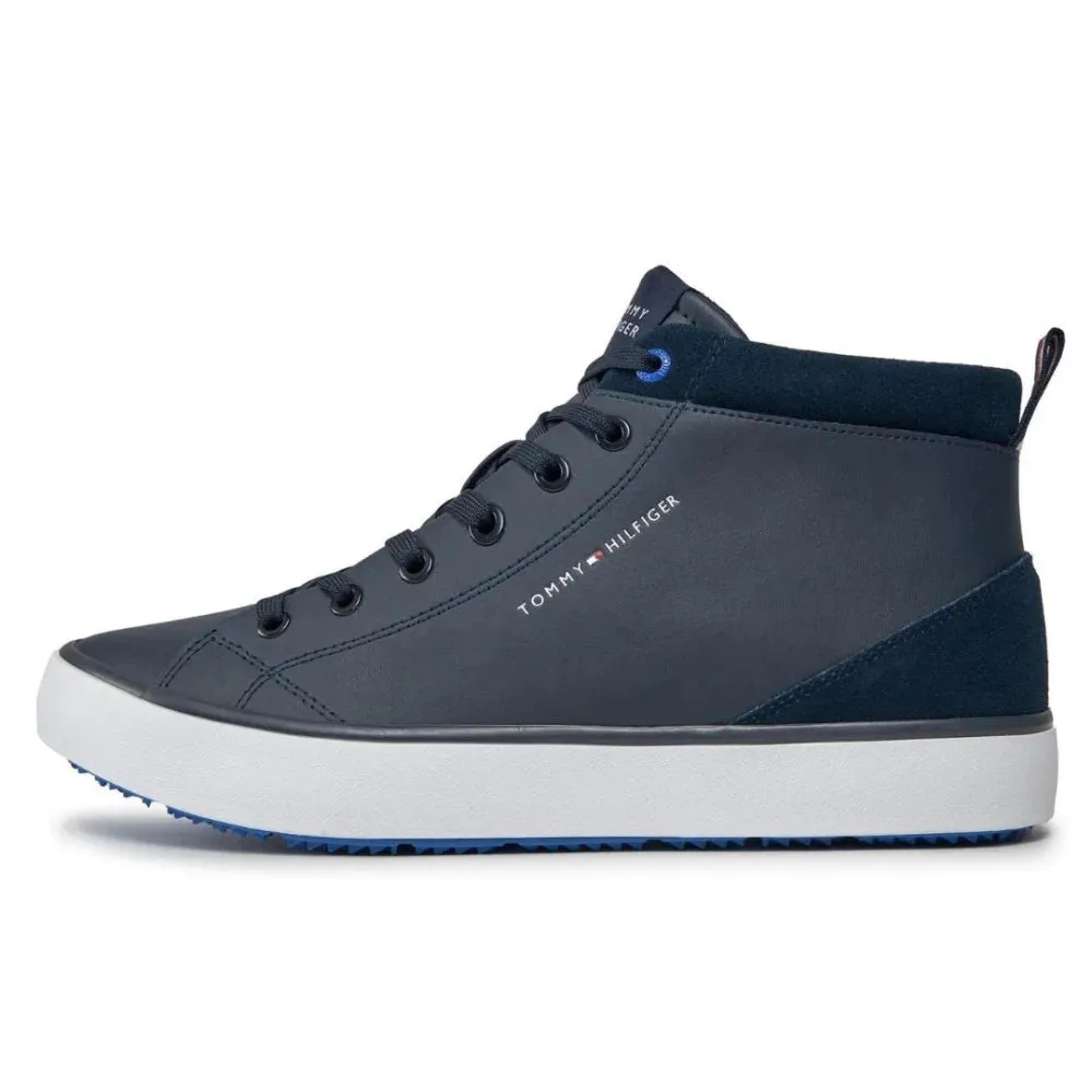 Tommy Hilfiger TH Hi Vulc Cleat LTH Mix Sneaker Men - NVY