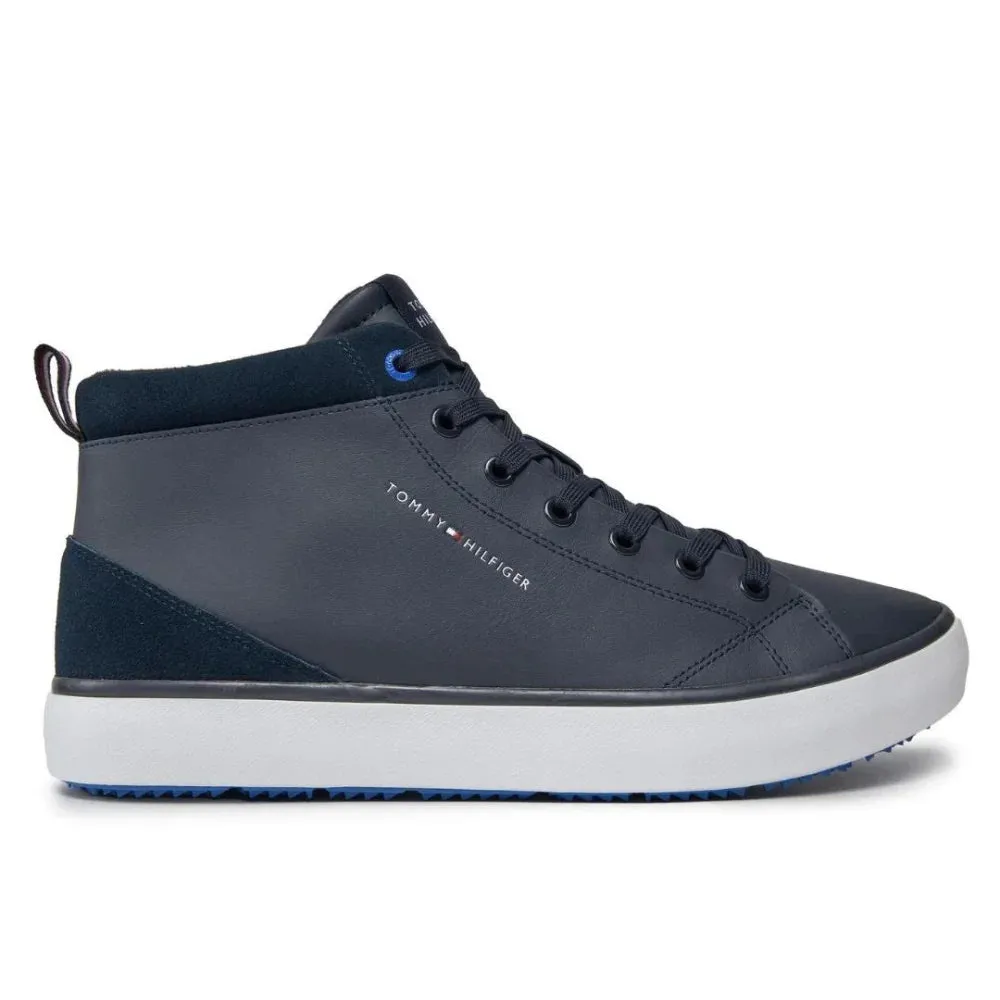 Tommy Hilfiger TH Hi Vulc Cleat LTH Mix Sneaker Men - NVY