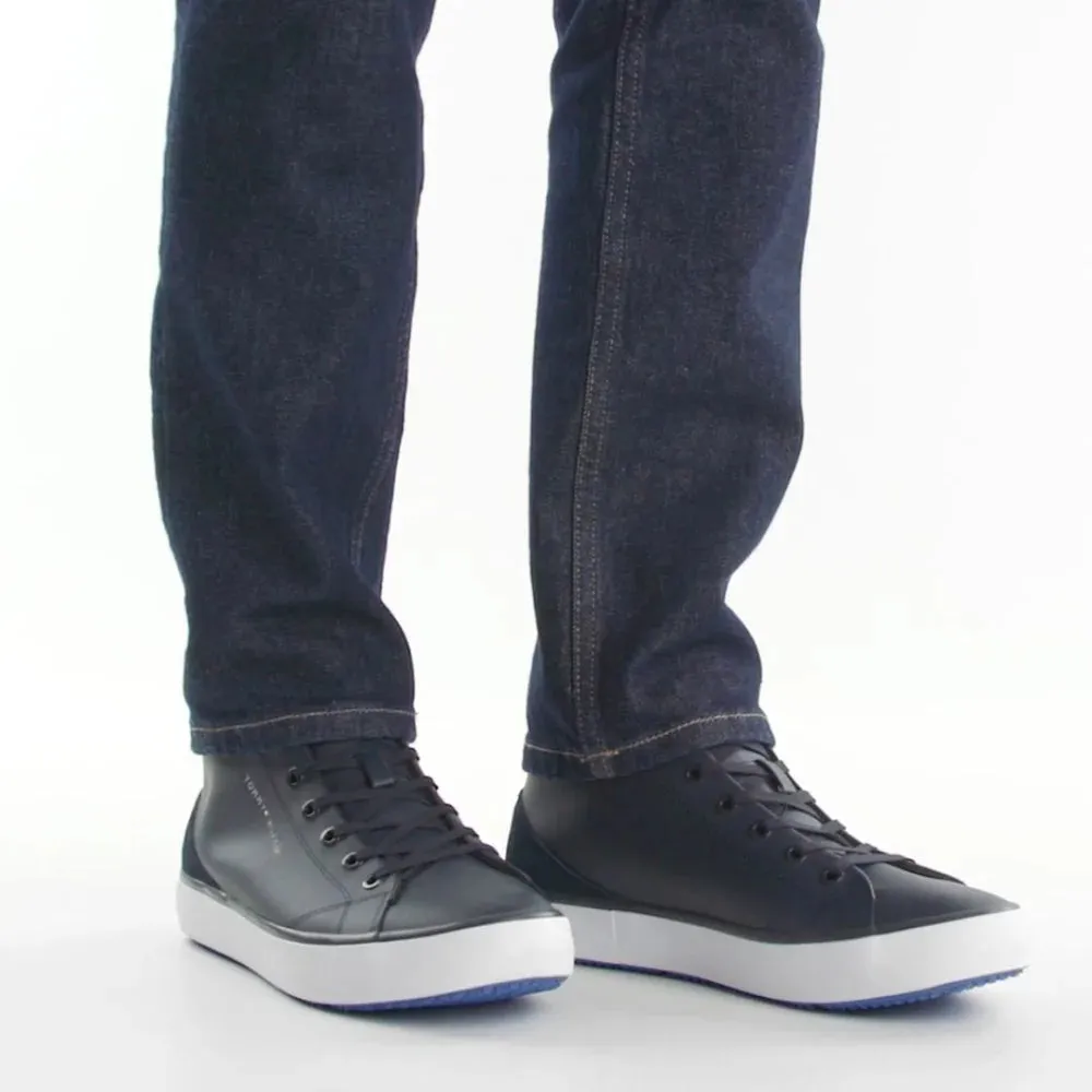 Tommy Hilfiger TH Hi Vulc Cleat LTH Mix Sneaker Men - NVY