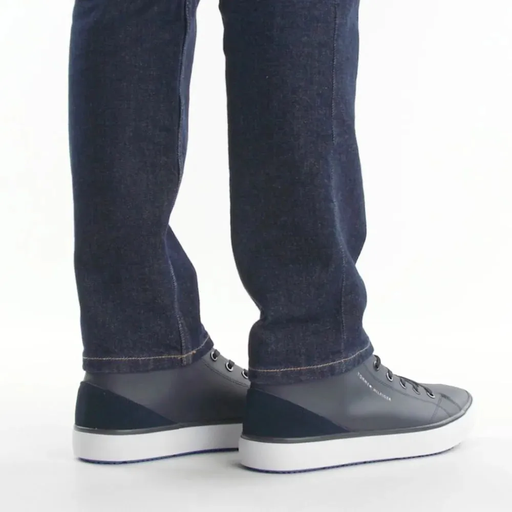 Tommy Hilfiger TH Hi Vulc Cleat LTH Mix Sneaker Men - NVY