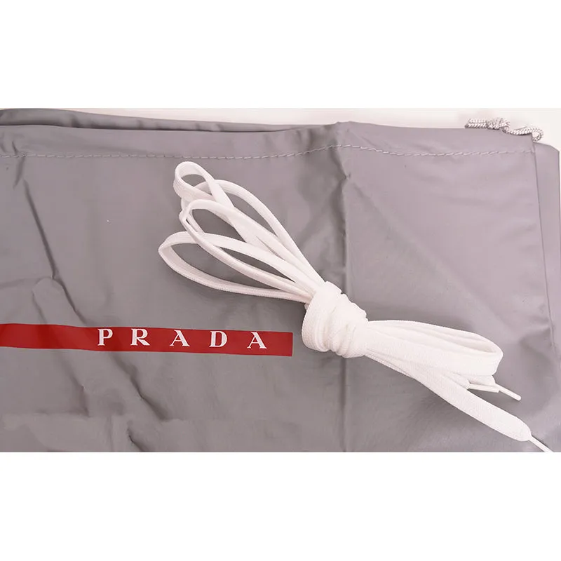 UK 11 US 12 NEW $895 PRADA Mens Black Leather TRIANGLE LOGO Low Top SNEAKERS NIB