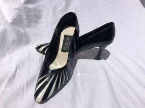 Vintage 1980 Black & White Stripe Heels