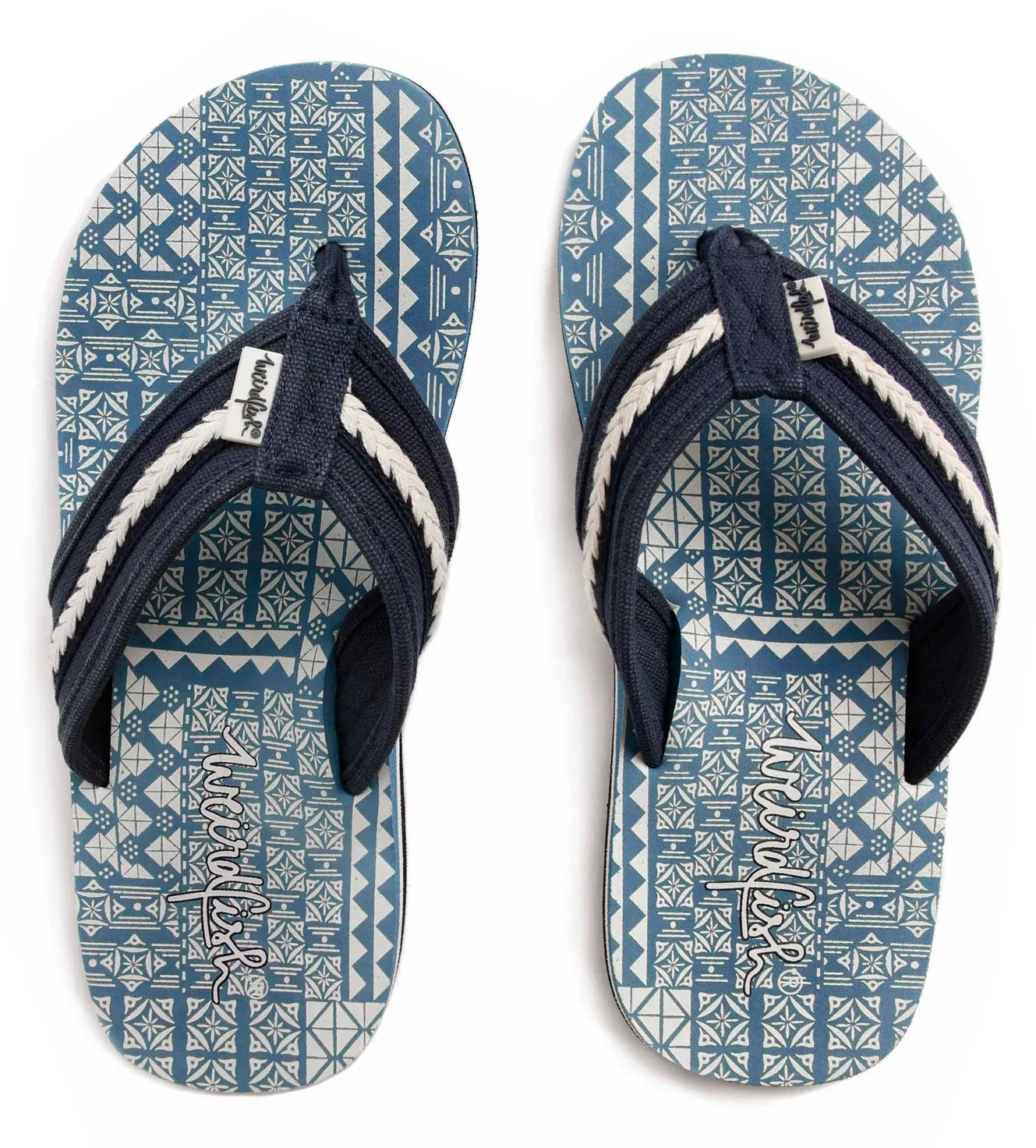 Weird Fish Womens Salcombe Printed Flip Flops - China Blue