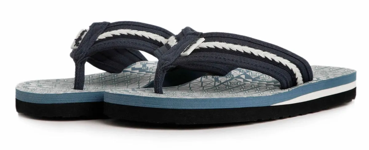 Weird Fish Womens Salcombe Printed Flip Flops - China Blue