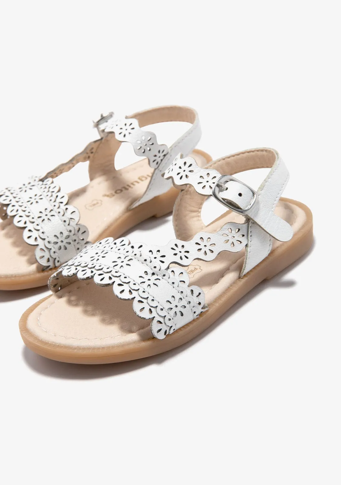 White Texture Sandals