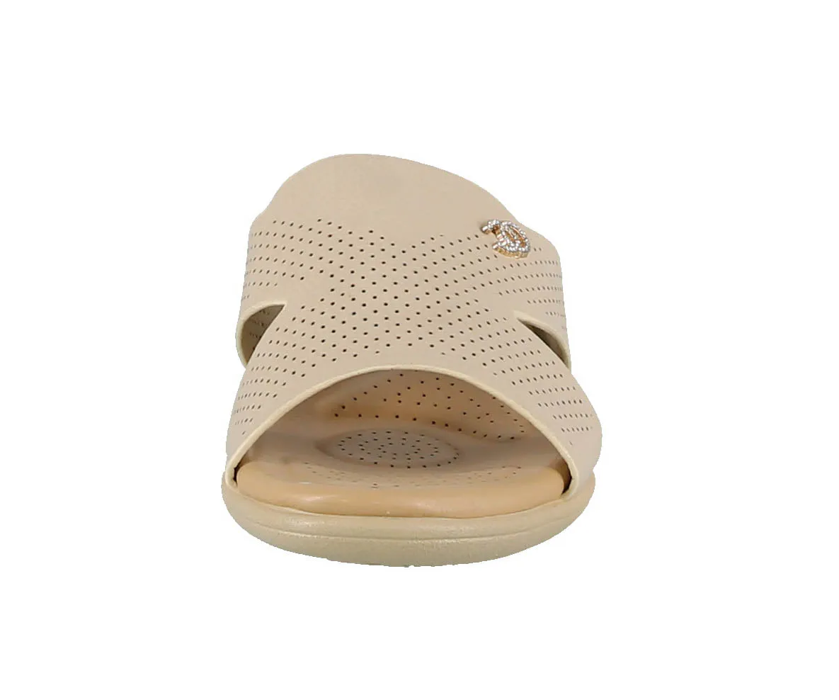 WOMAN'S SHOES BEIGE PU COMFORT SANDALS TR35-24