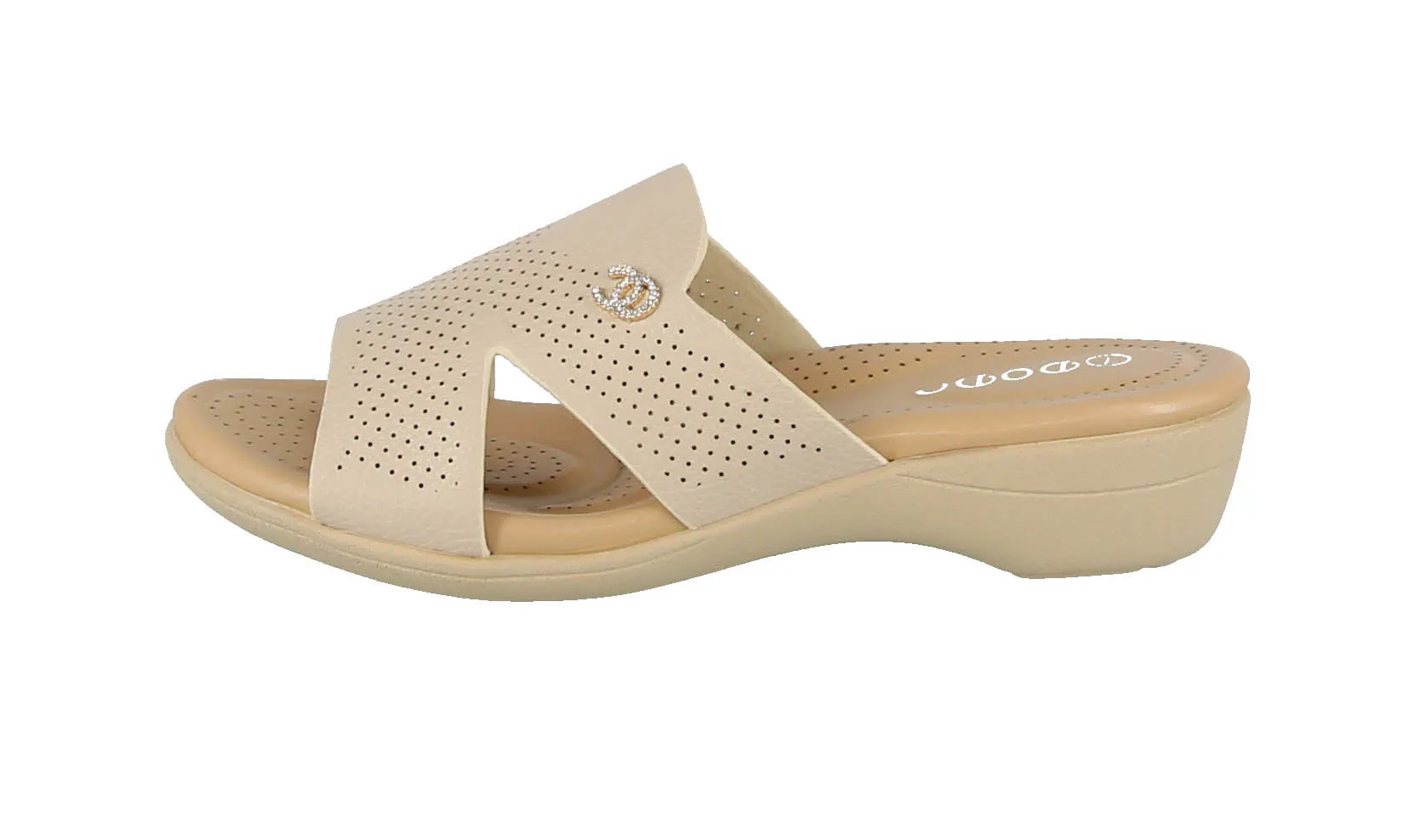 WOMAN'S SHOES BEIGE PU COMFORT SANDALS TR35-24