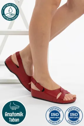 Women's Orthopedic Anatomical Sole Heeled Comfort Model Mother Middle Age Young Stylish Sandal