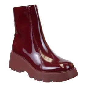 XENUS in DEEP RED Platform Ankle Boots